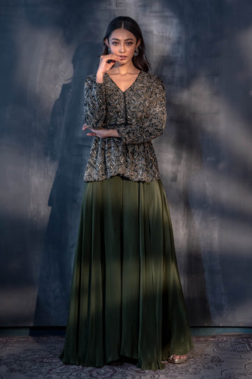 Olive Green Sharara