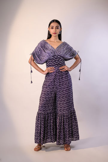 Purple Printed Jumpsuit