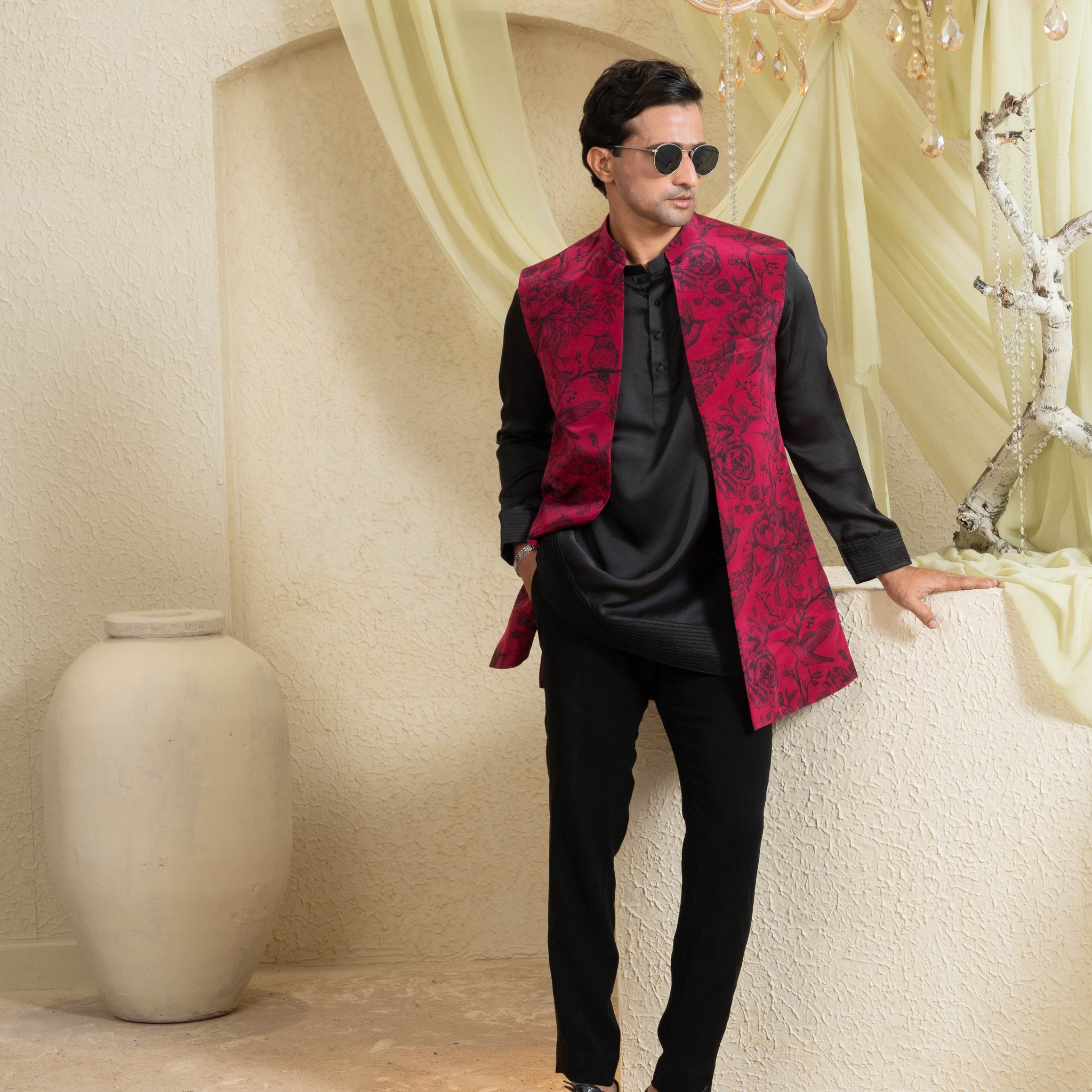 Shadow Rose Open Jacket Set