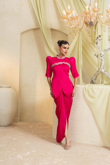 Fuchsia Bloom Drape Set