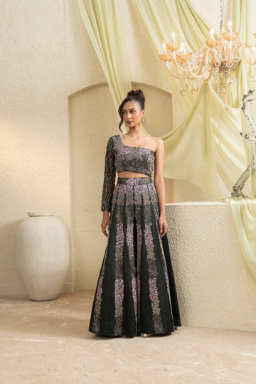 Forest Olive Hand-Embroidered Jumpsuit