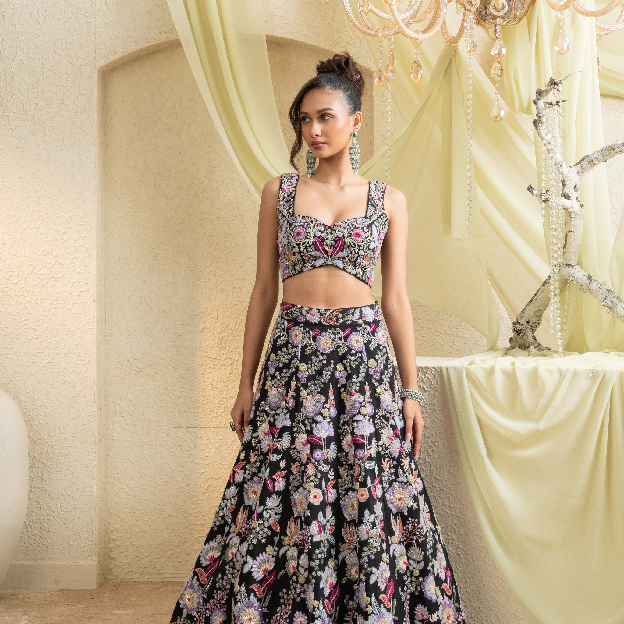 Midnight Hand-Embroidered Lehenga