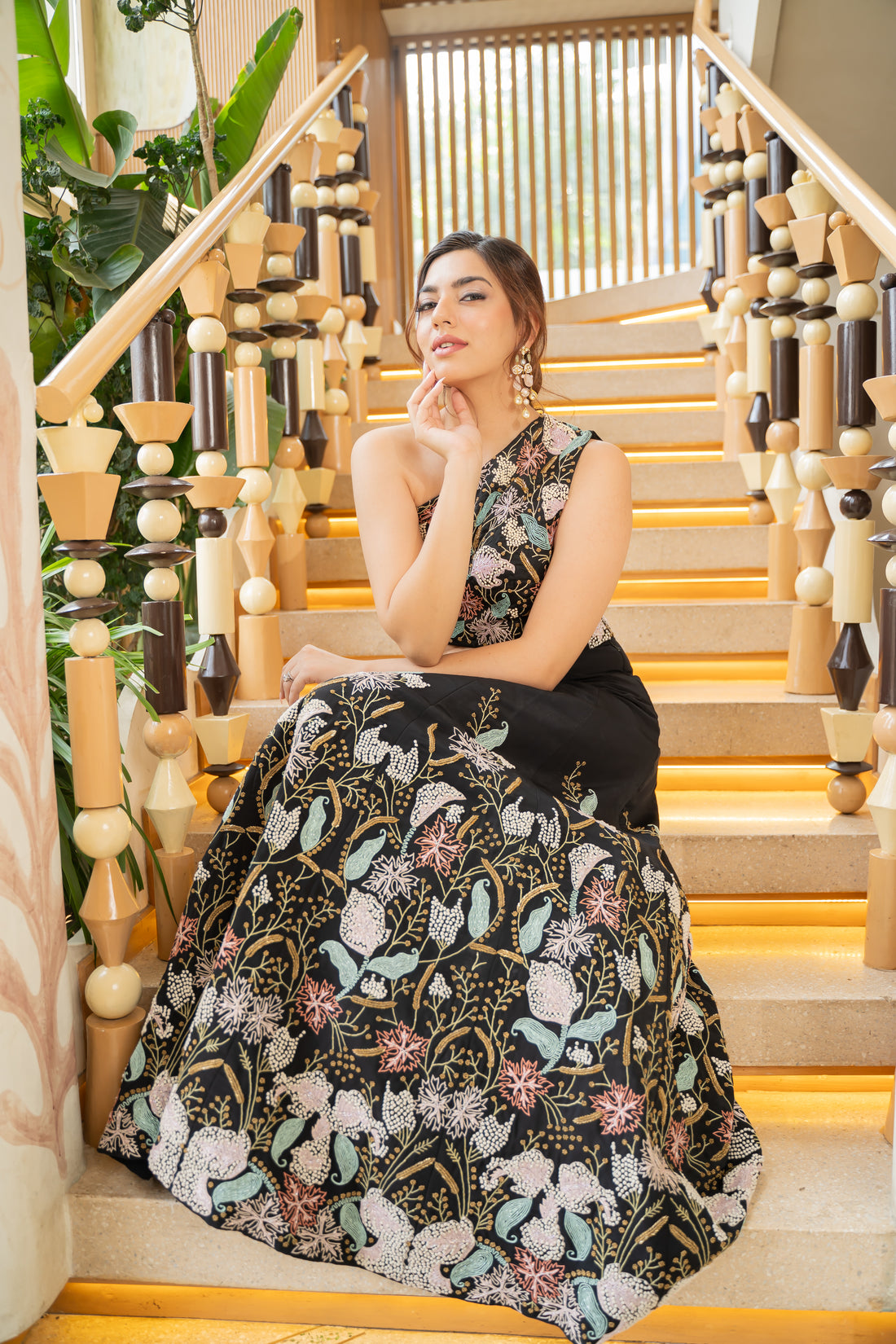 Nikita Dhongdi - Black Embroidered Lehenga Set
