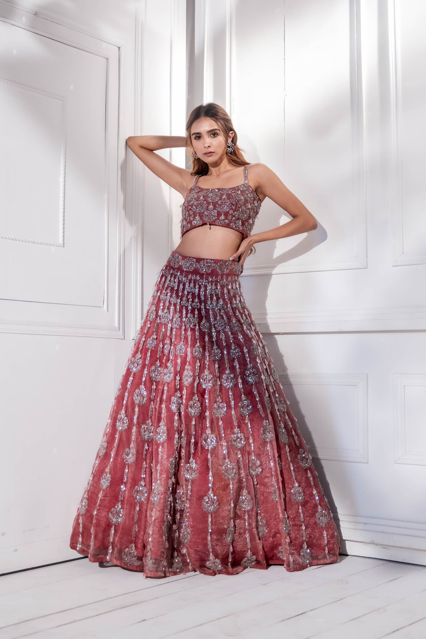 Rose Crystal Lehenga