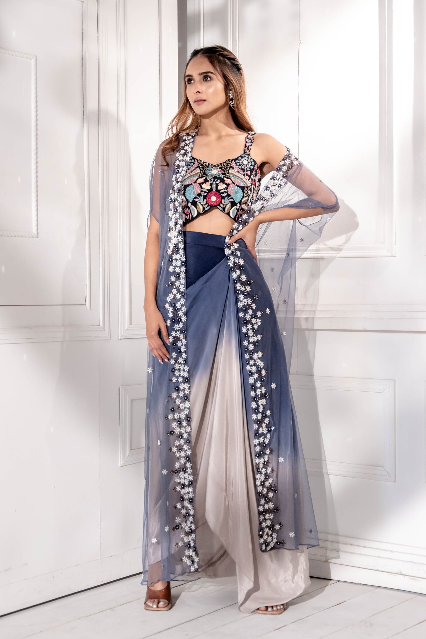 Indigo Ombre Cape Set