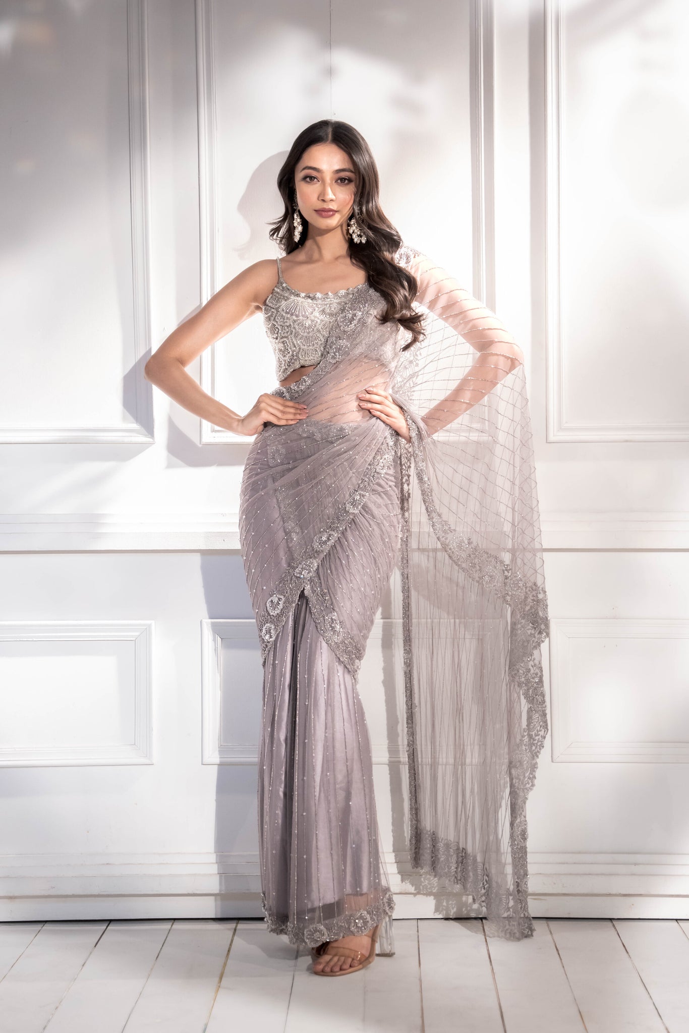 Lilac Saree
