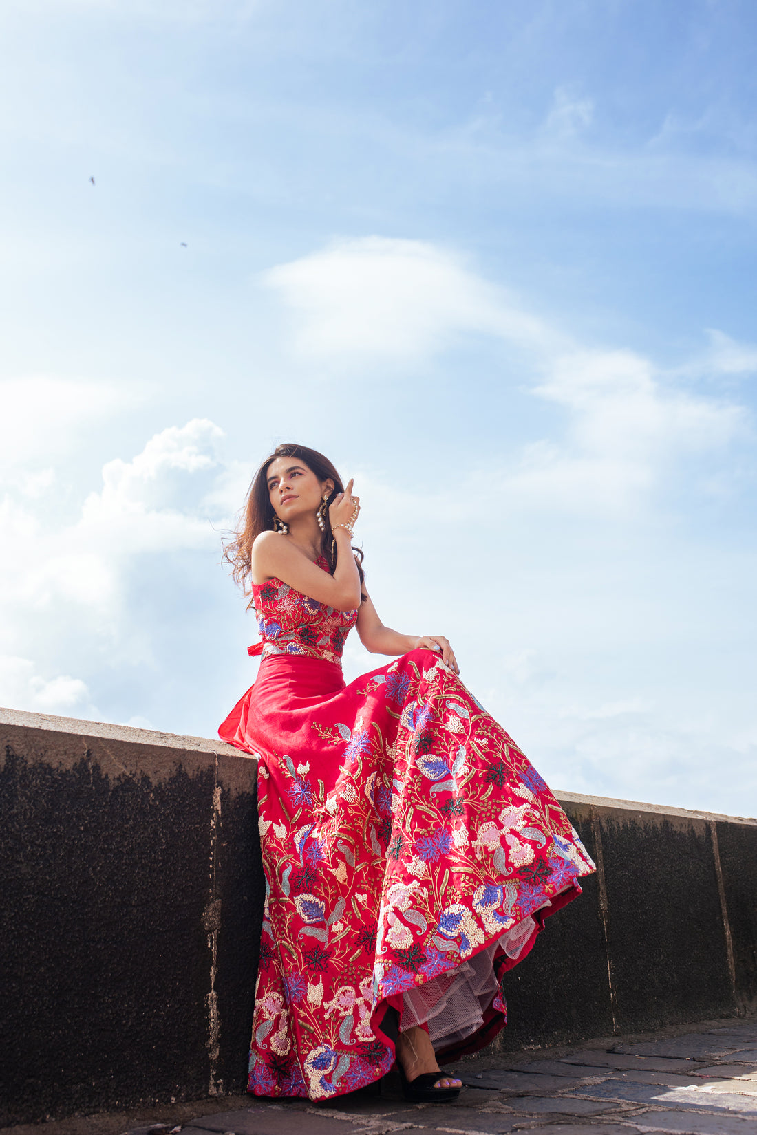 Prerna Mehra - Pink Embroidered Lehenga Set