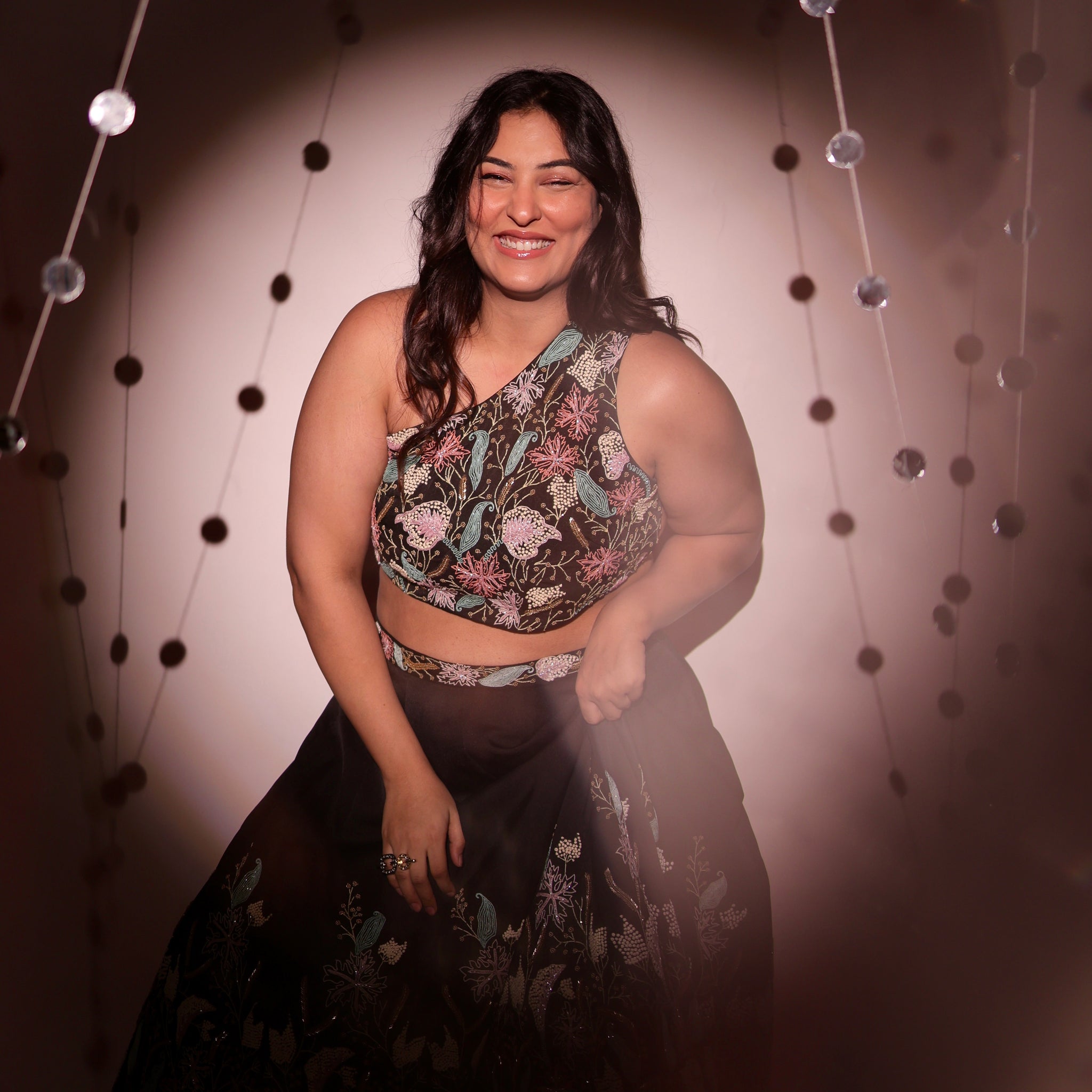 Sakshi Sindwani - Black Embroidered Lehenga Set