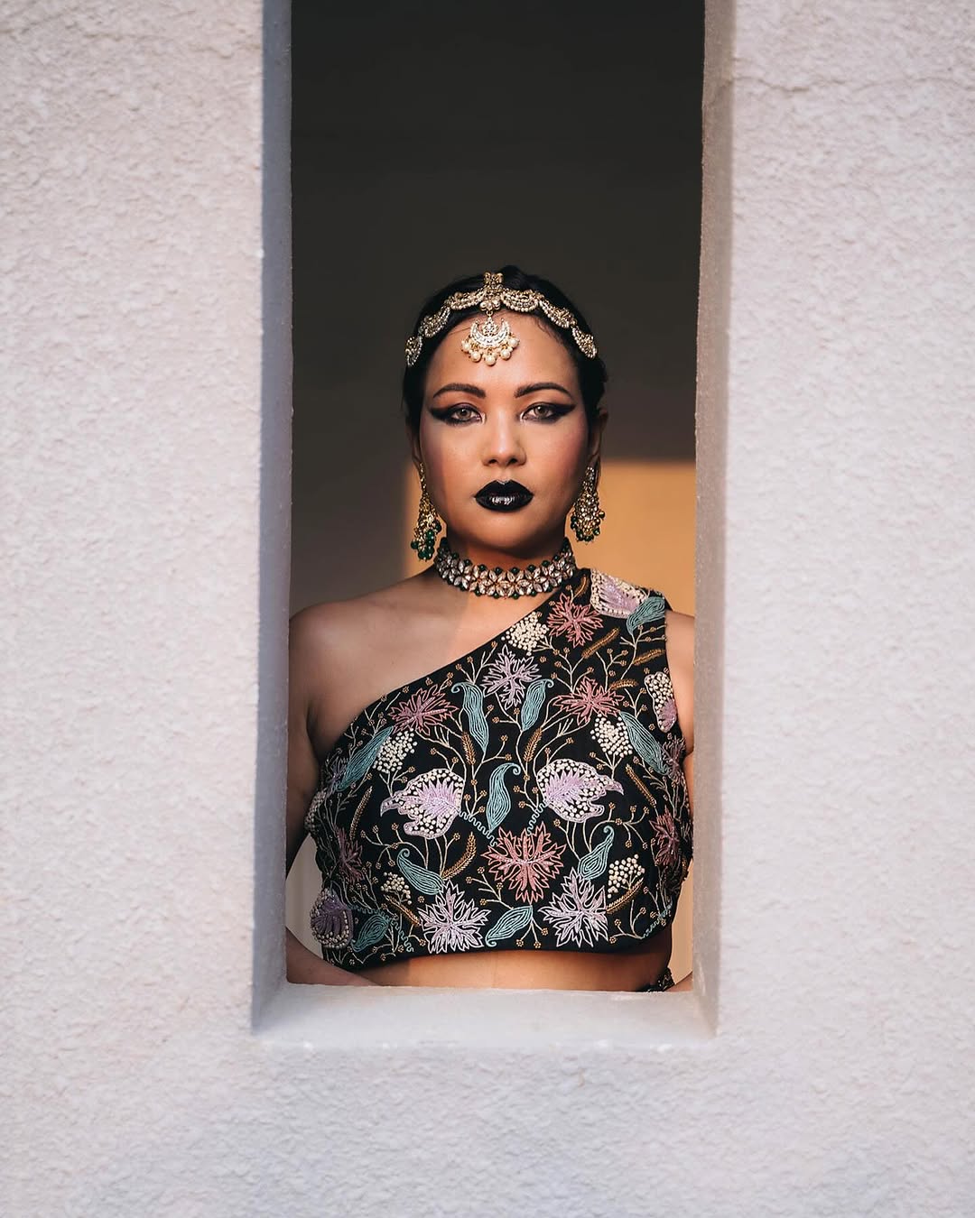 Nilu Thapa - Black Embroidered Lehenga Set