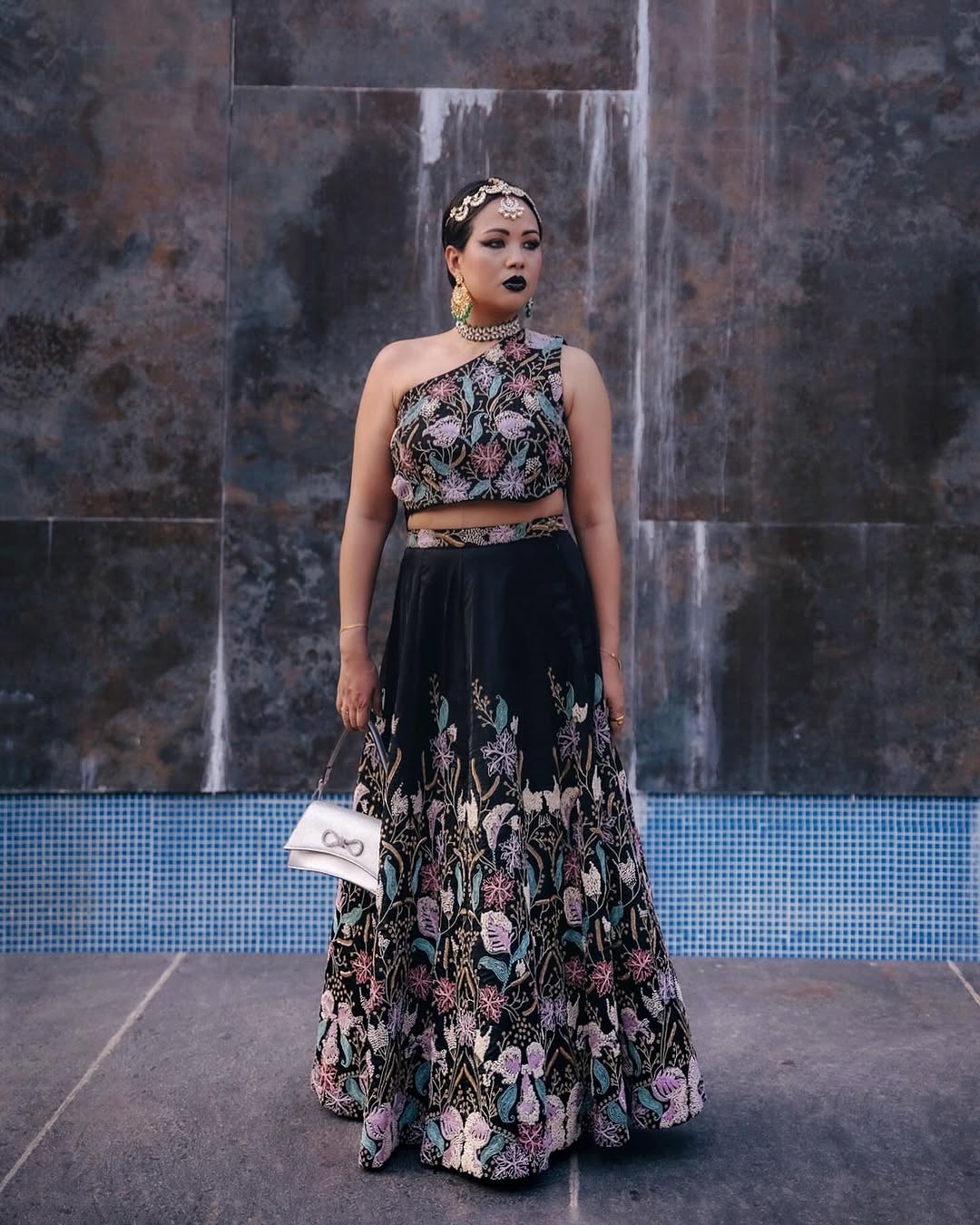 Nilu Thapa - Black Embroidered Lehenga Set