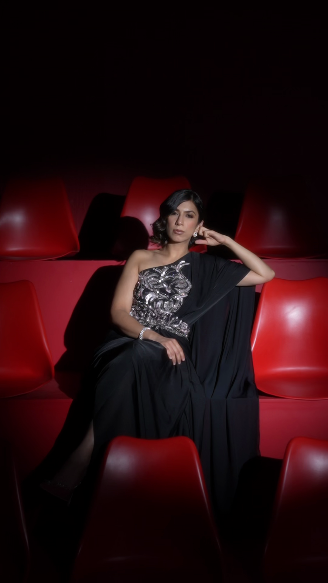 Anjali Batra - Black Saree With Belt